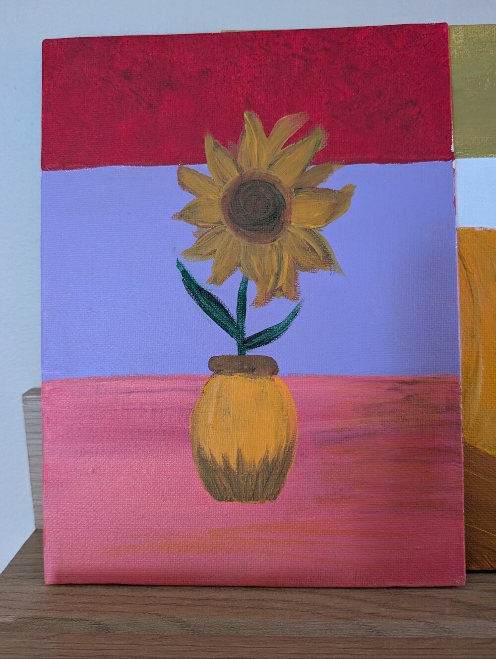 5" × 7" Sunflower Canvas Acrylic Painting